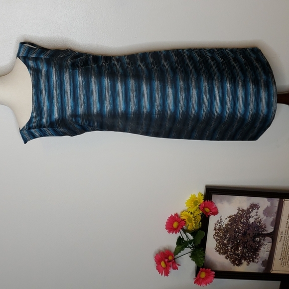 Antonio Melani Sheath Metallic Dress Y2K 90s Vintage Shimmer Elegant Summer Chic - Picture 1 of 9